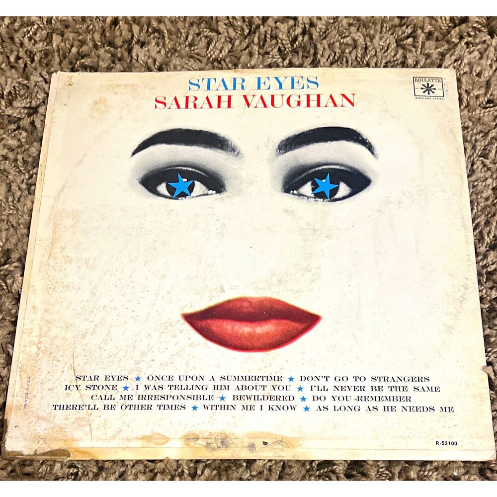 SARAH VAUGHAN Star Eyes Roulette Jazz 12" LP Vinyl Black R-52100